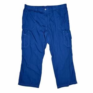 Carhartt Classic Fit Ripstop Boot Cut Cargo Scrub Pants Size XL Short Navy Blue